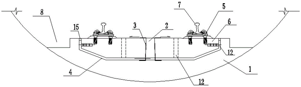 Precast slab type vibration damping rail structural system and matched construction method