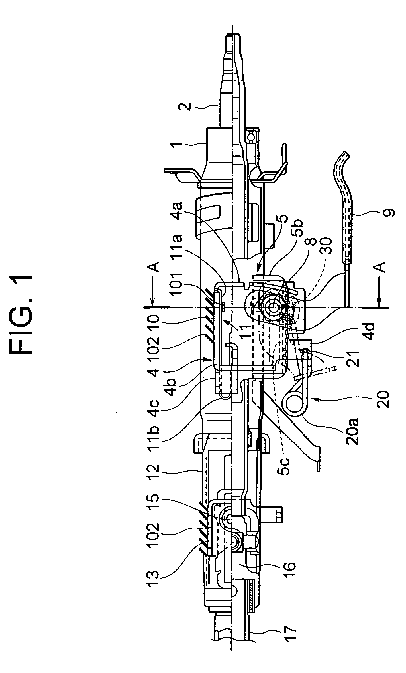 Tilt steering column device for vehicle