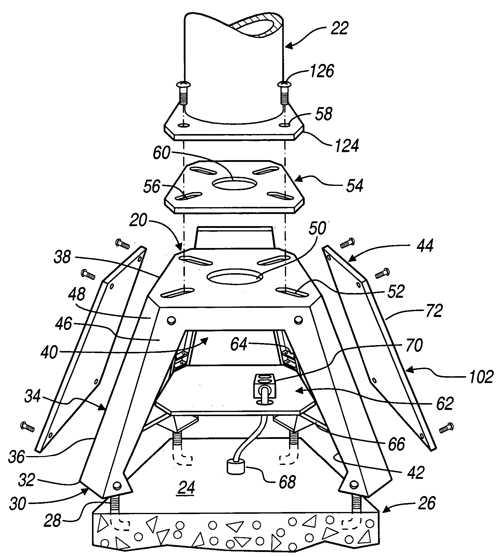 Support base for a structural pole