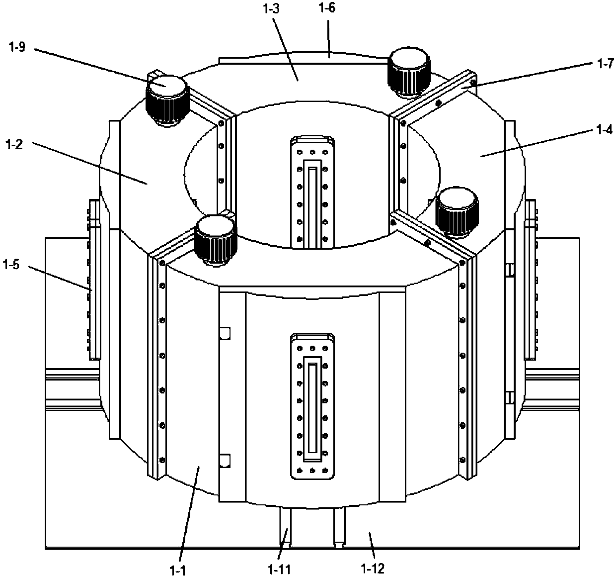 Efficient annular vacuum coating device for fuel cell metal bipolar plate