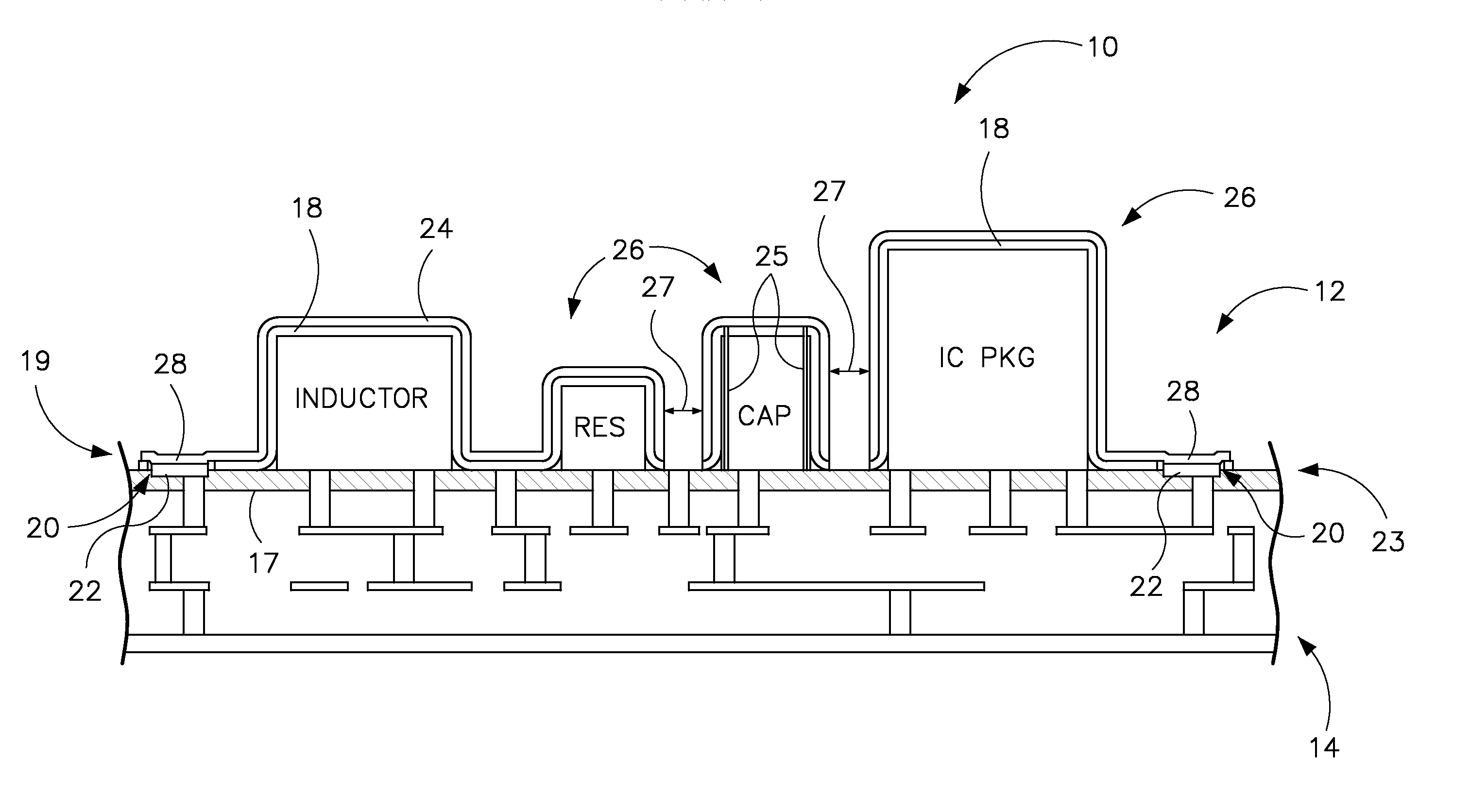 System and method of forming isolated conformal shielding areas