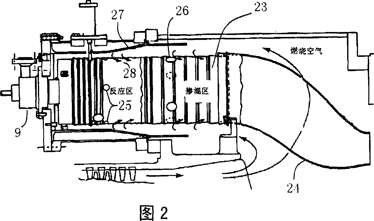 Nozzle structure of combustion chamber in low heat value of gas turbine, and combustion method