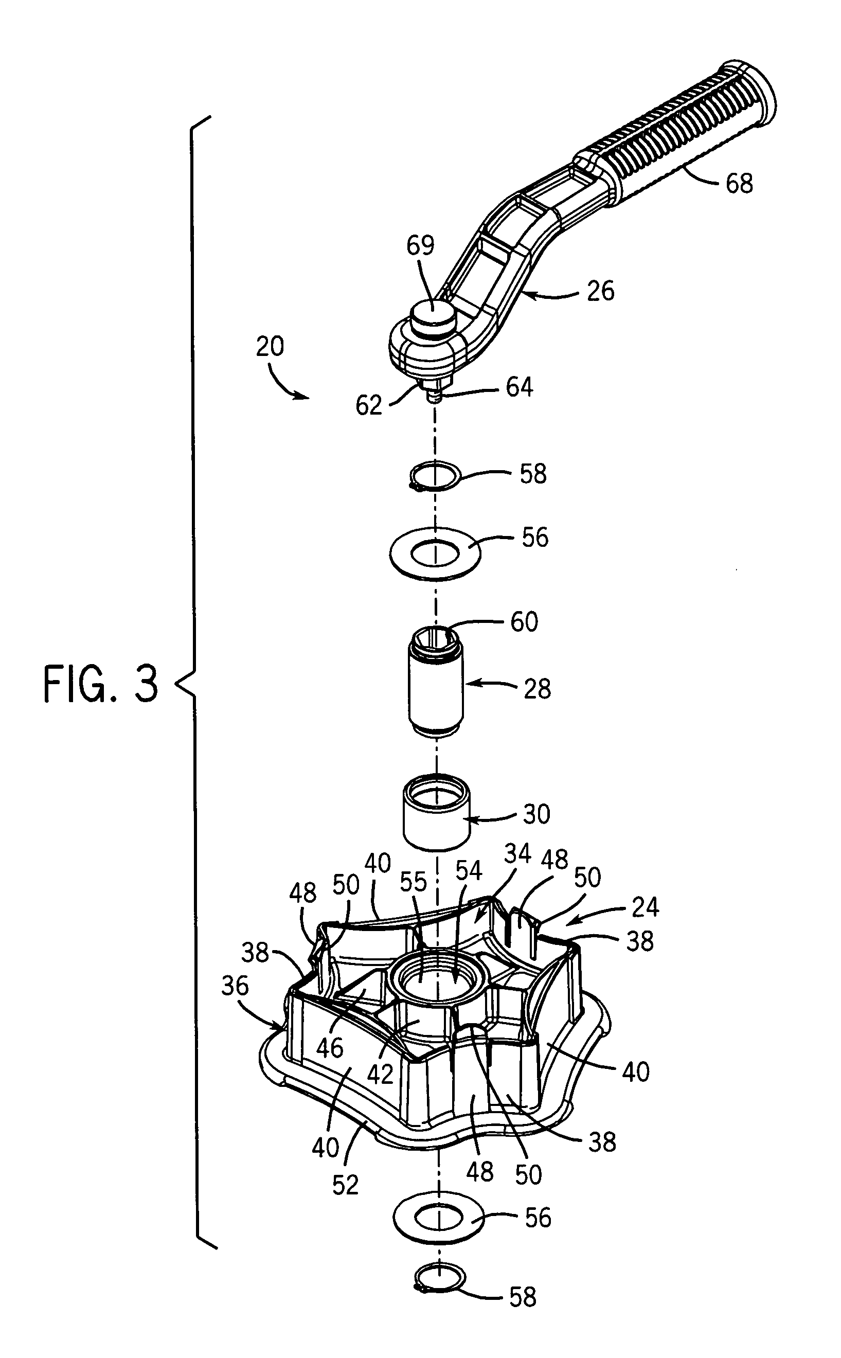 Fish tape winder insert