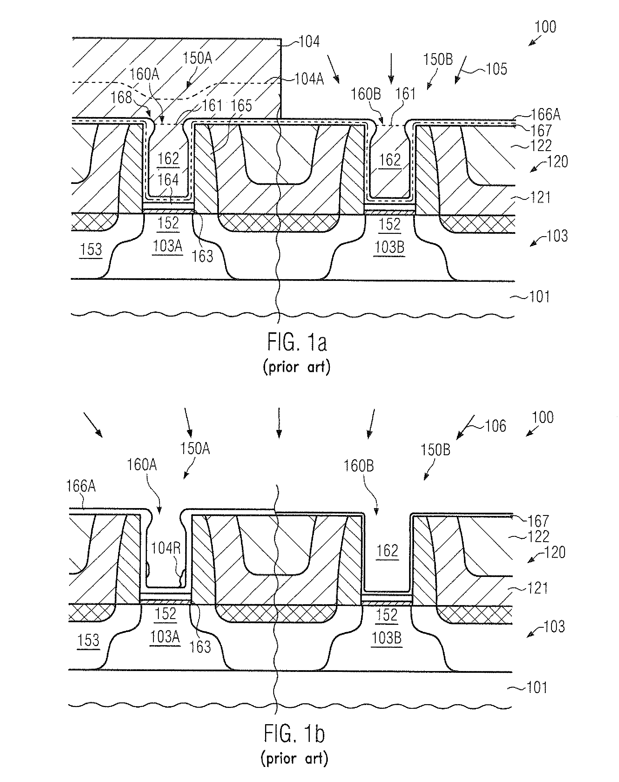 High-k metal gate electrode structures formed by separate removal of placeholder materials in transistors of different conductivity type