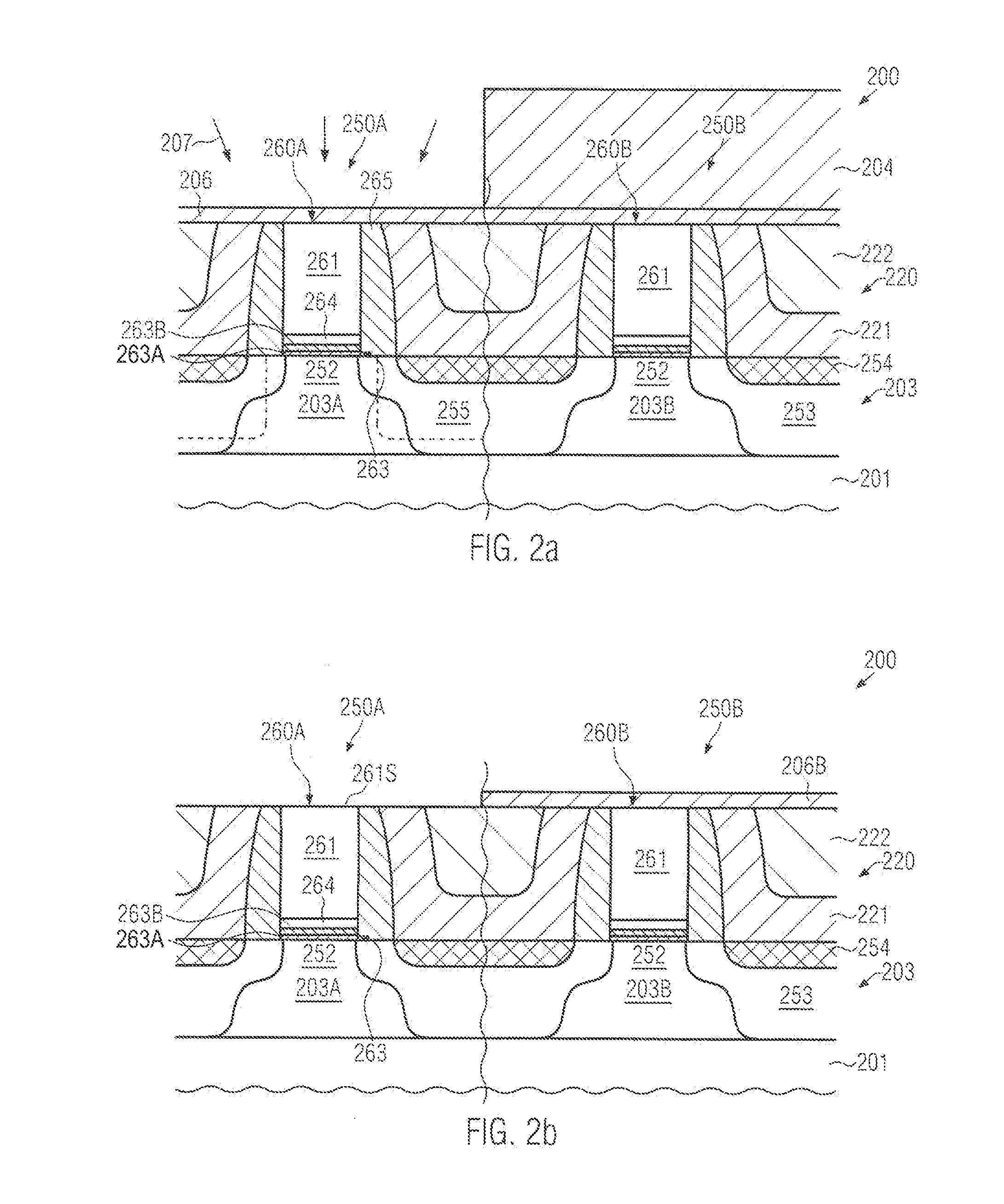 High-k metal gate electrode structures formed by separate removal of placeholder materials in transistors of different conductivity type