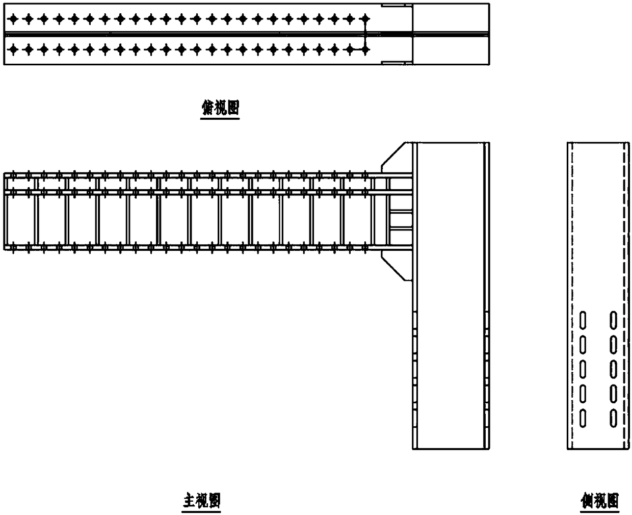 Testing device for small-span high-ratio connecting beam pure shear loading