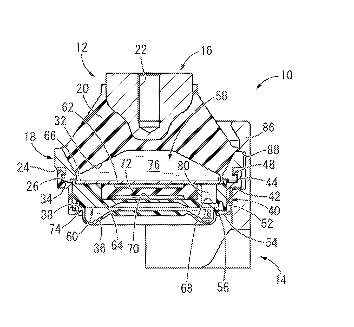 Fluid-filled vibration damping device