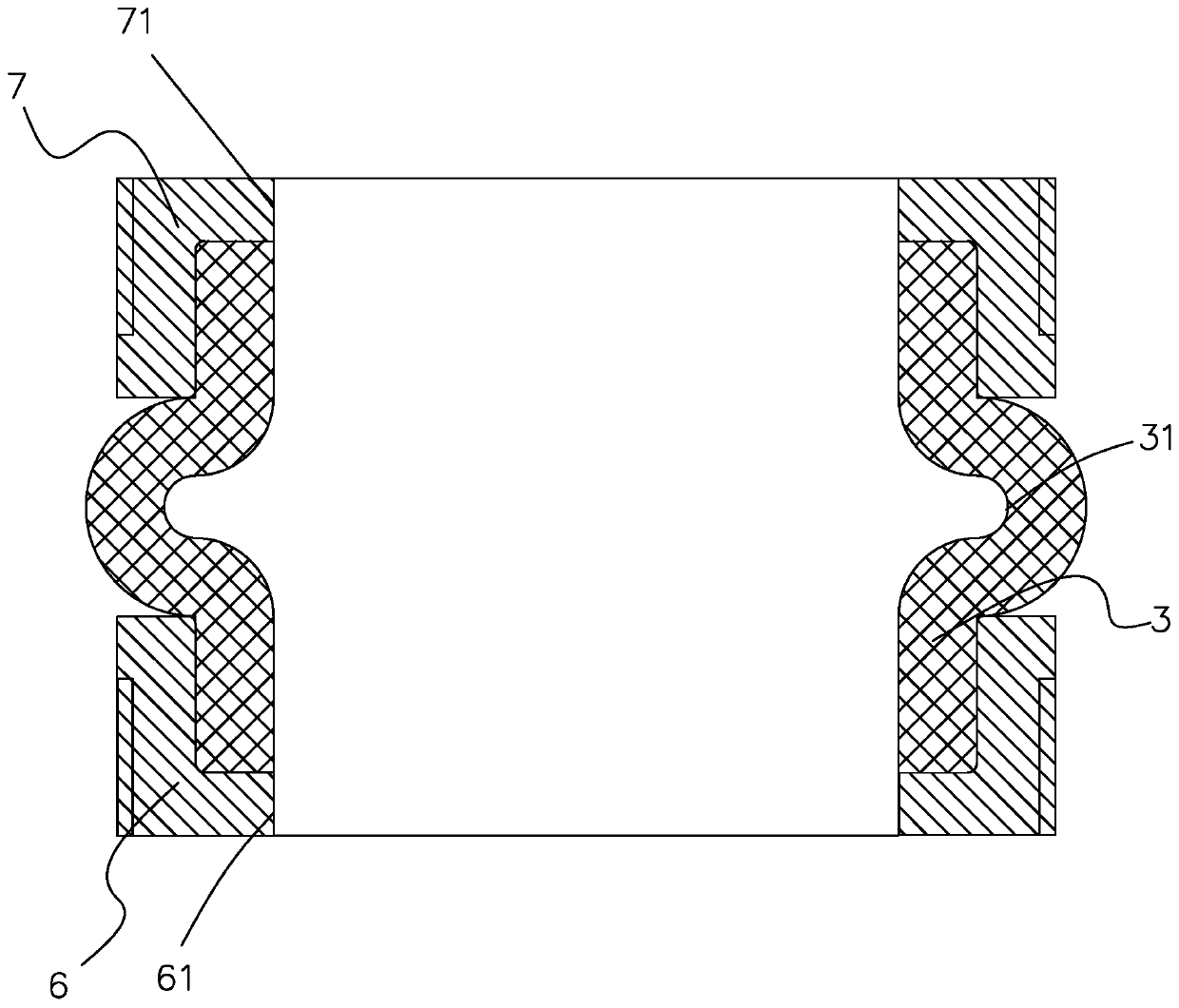 Curved bag type vibration isolation foot pad