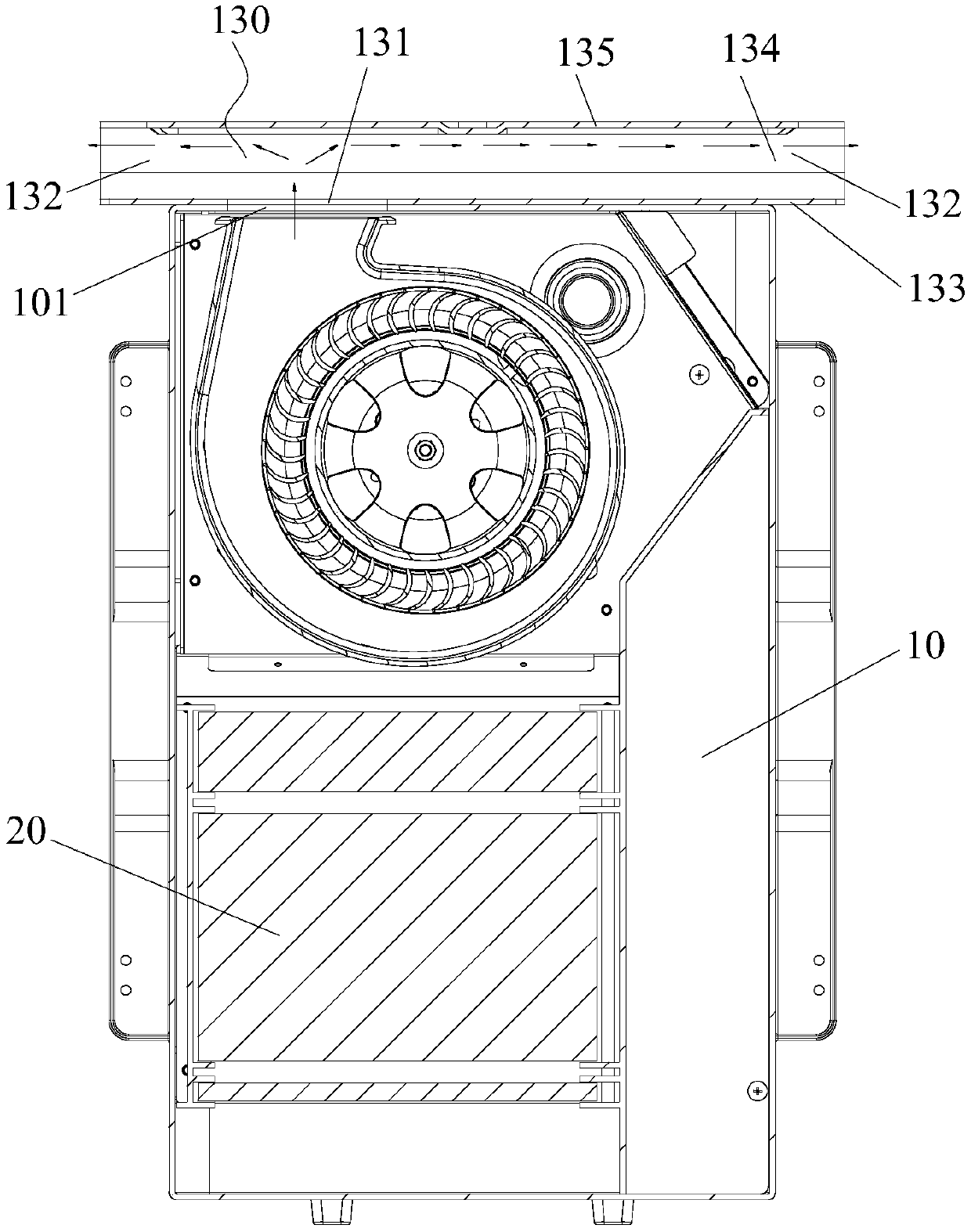 Air discharging structure for fresh air device, fresh air device and air conditioner indoor unit