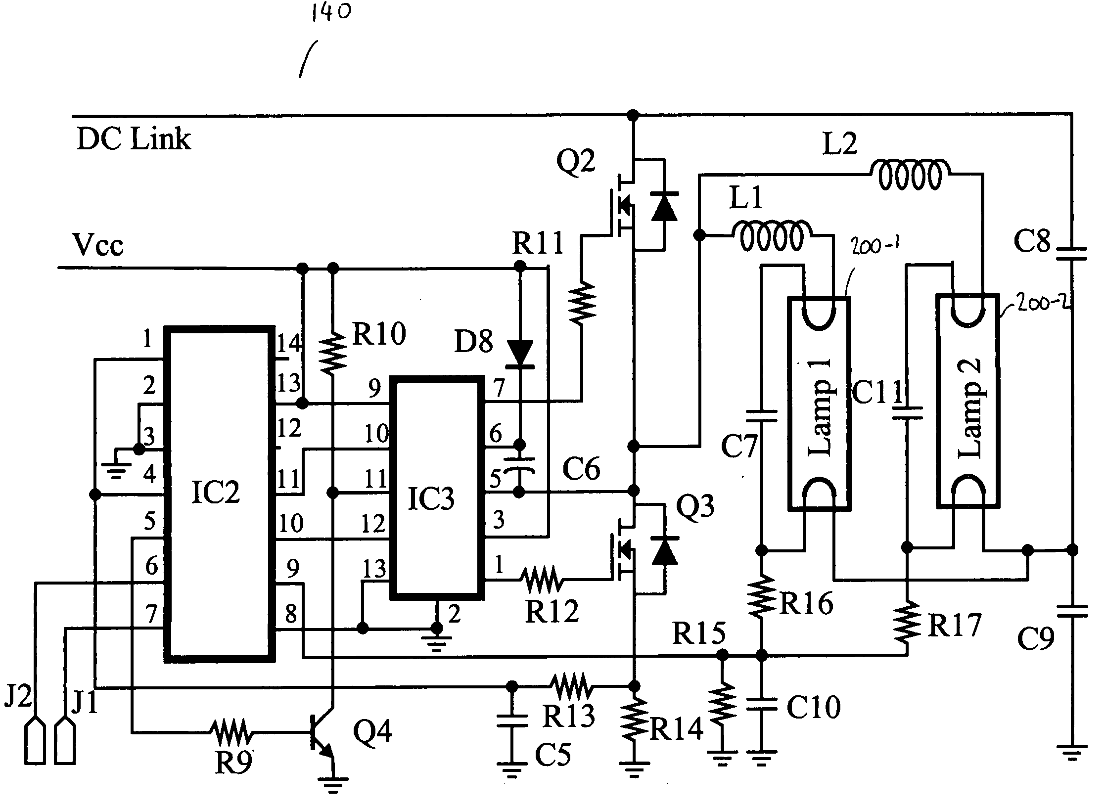 Full digital dimming ballast for a fluorescent lamp