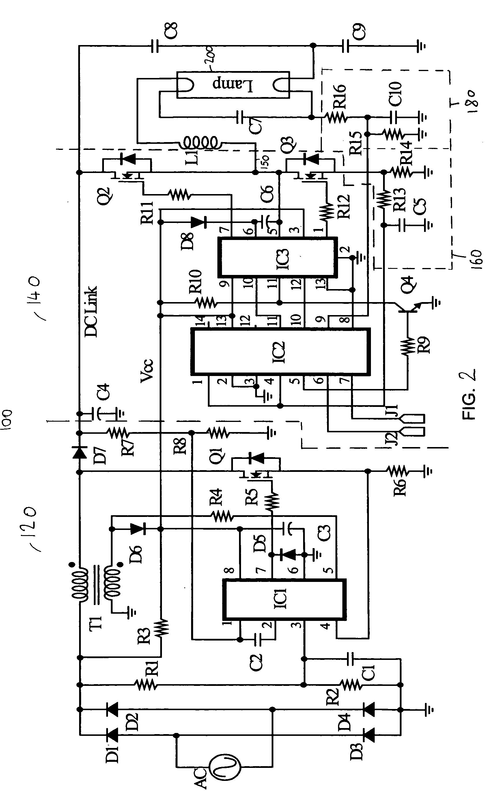 Full digital dimming ballast for a fluorescent lamp