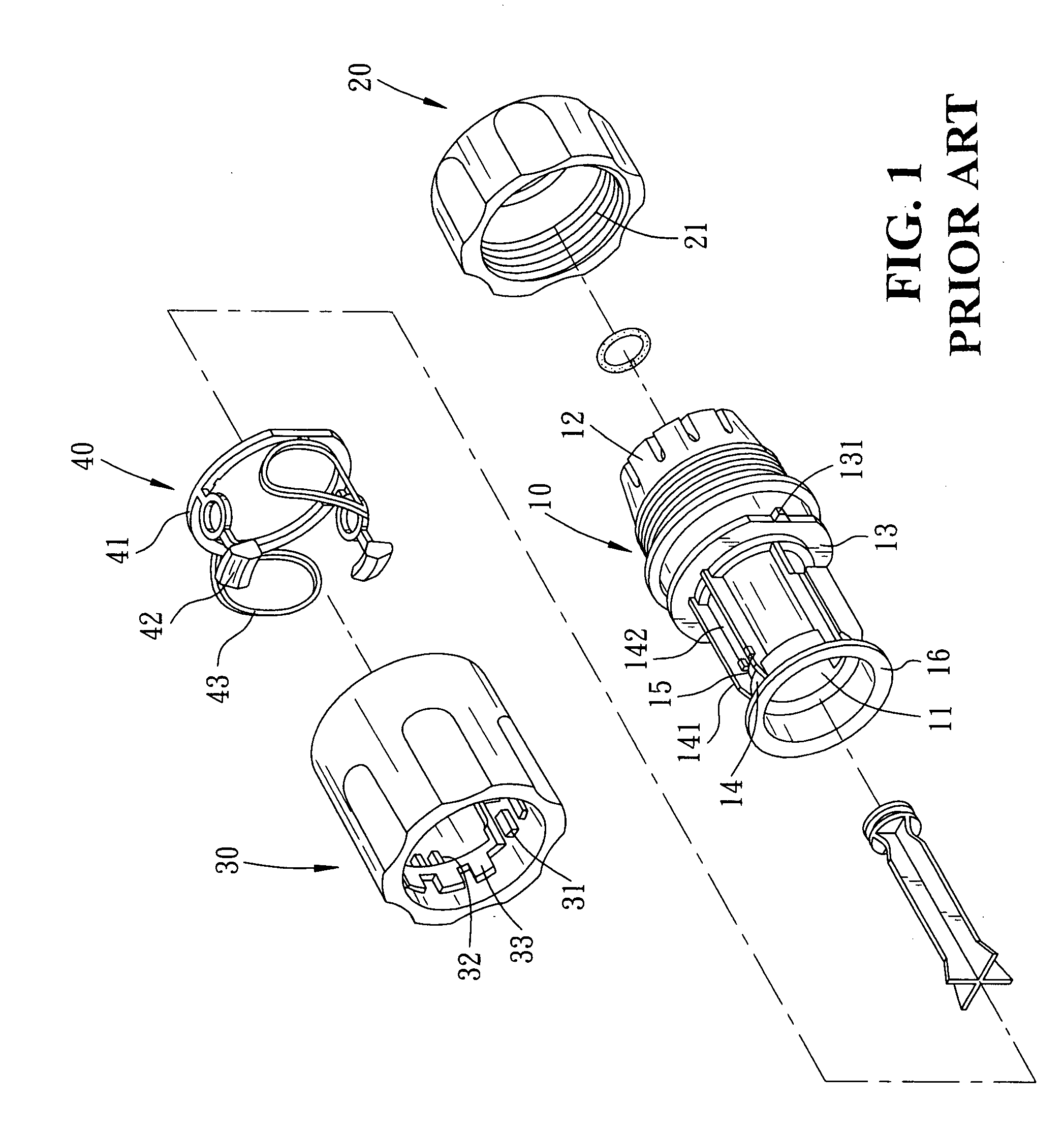 Fluid connector for garden use