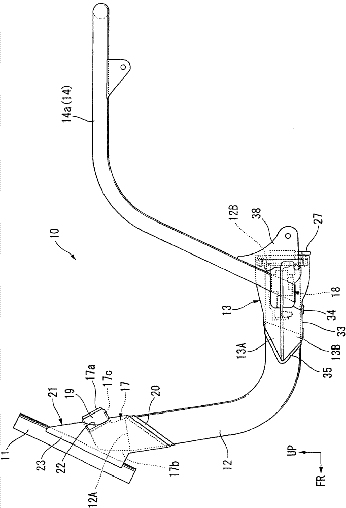 Liquid storage structure for saddle type vehicle