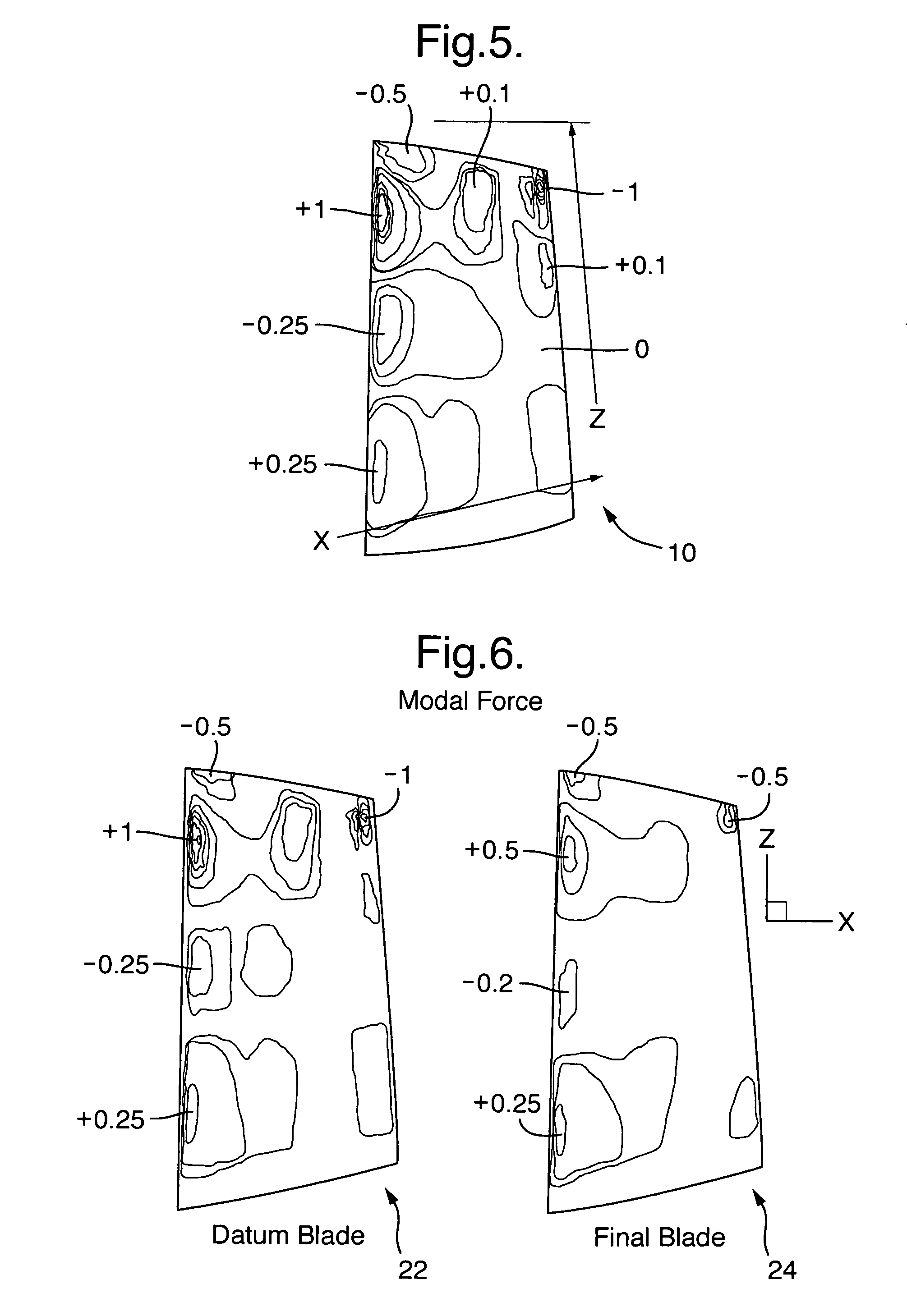 Vanes for exposure to vibratory loading