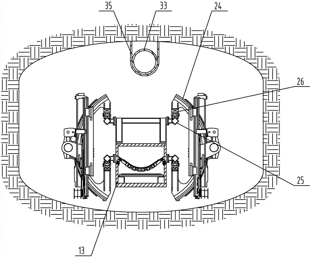 Full-face rectangular hard rock tunneling and anchoring integrated machine