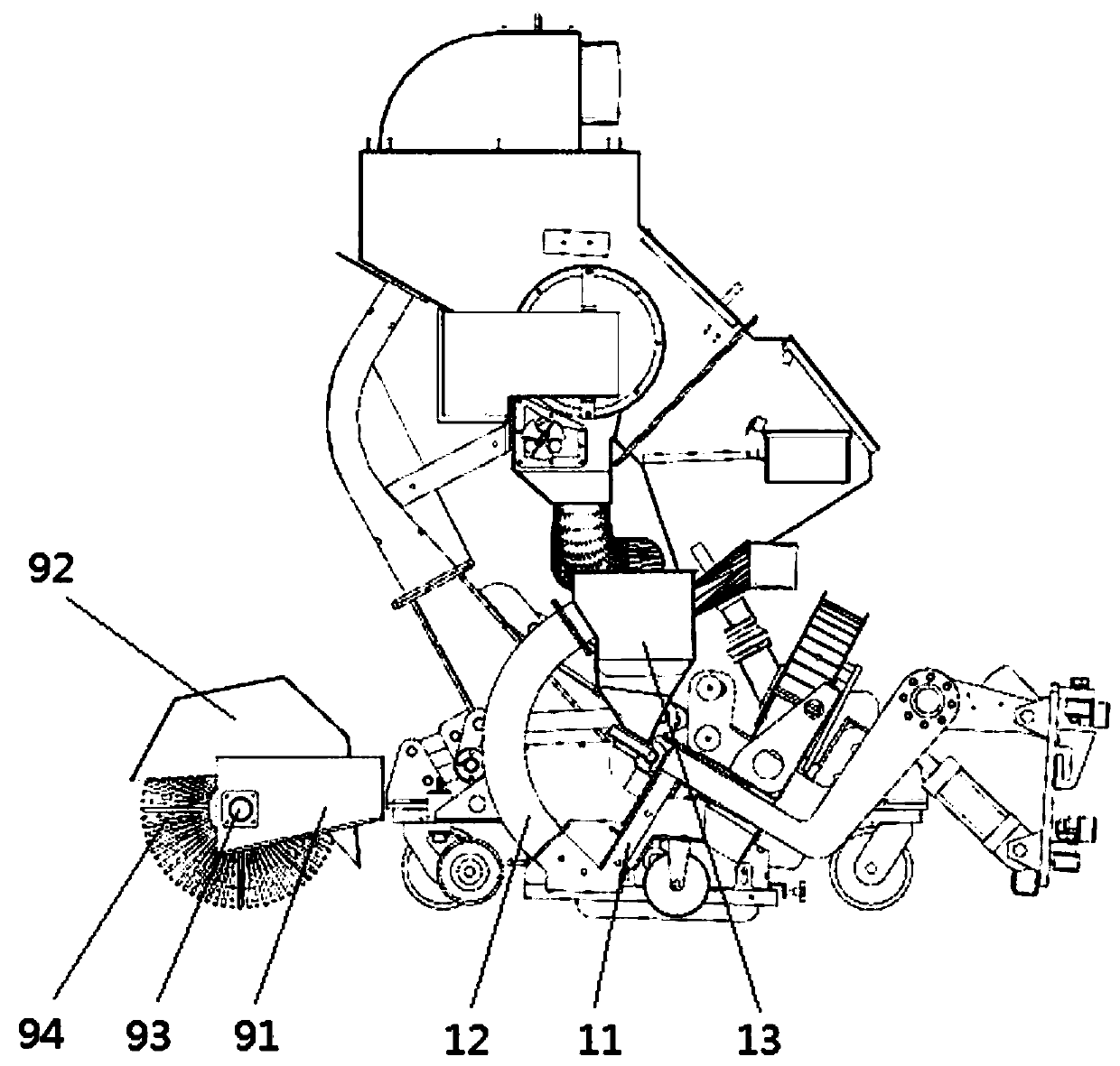 Wide surface processing and shot-blasting mechanism