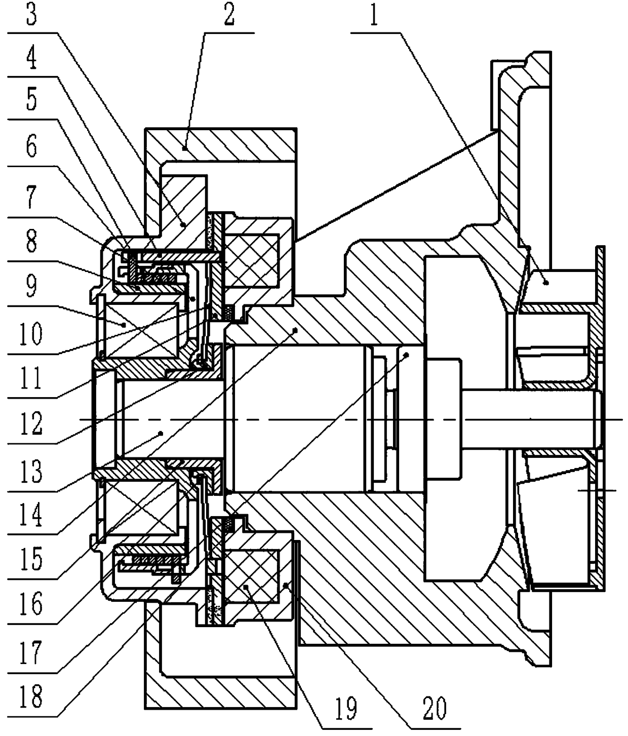 Switch water pump based on electromagnetic torsional spring type clutch