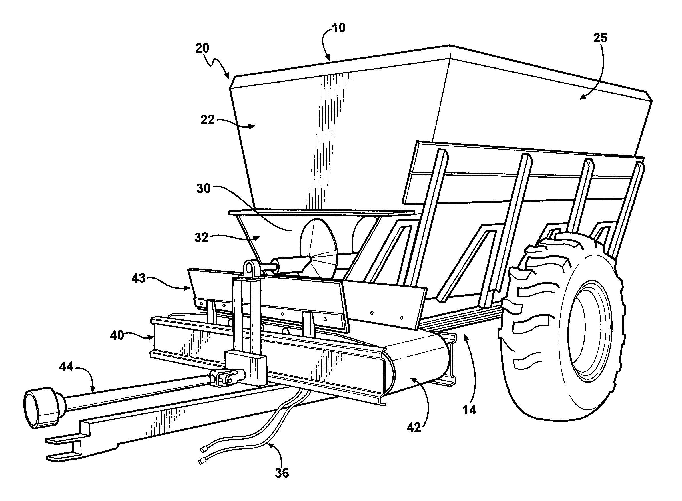 Self unloading pull-type trailer