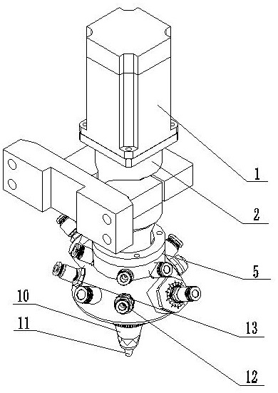 Glue mixing head for numerical control sealing dispenser