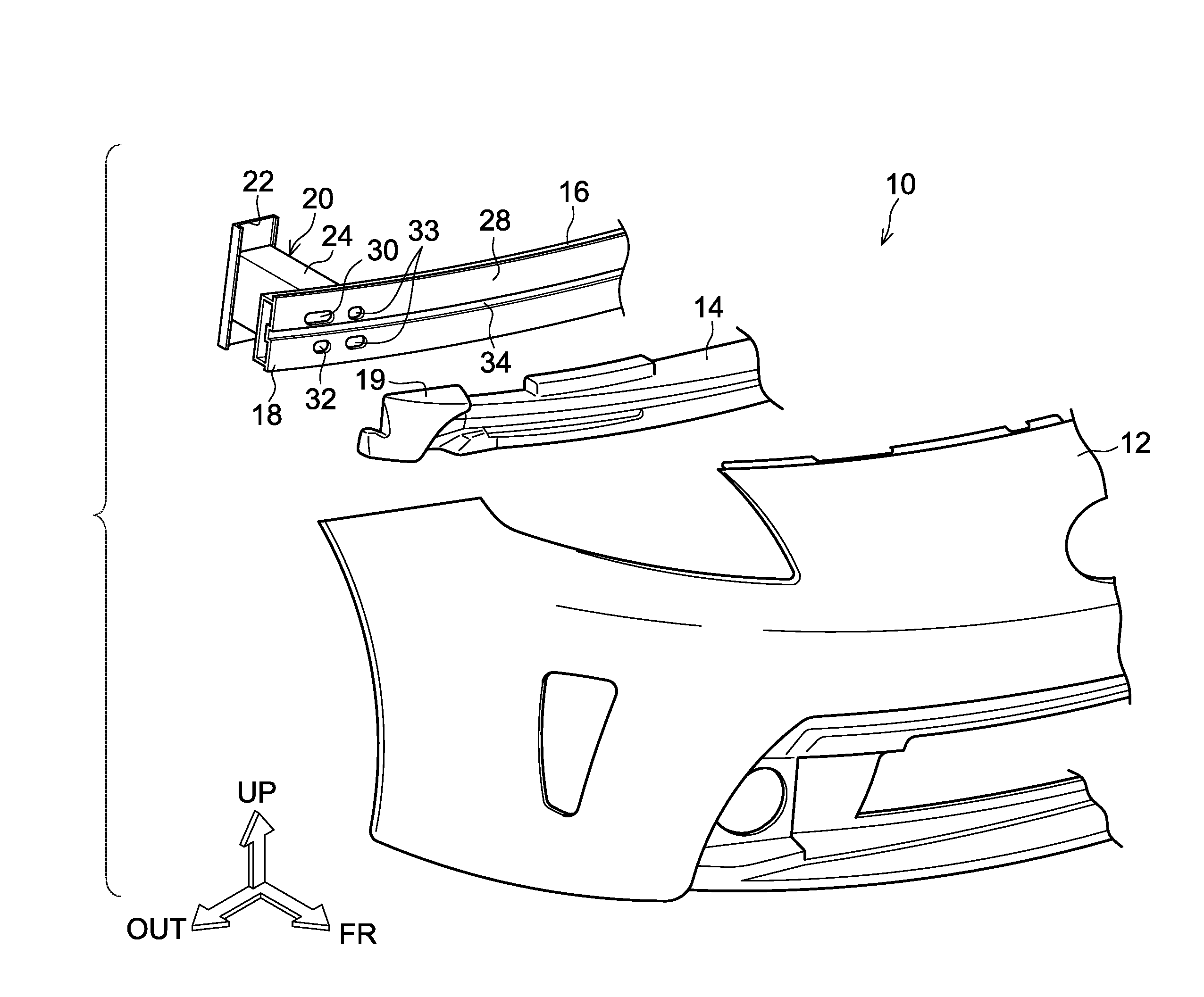 Bumper absorber attachment structure