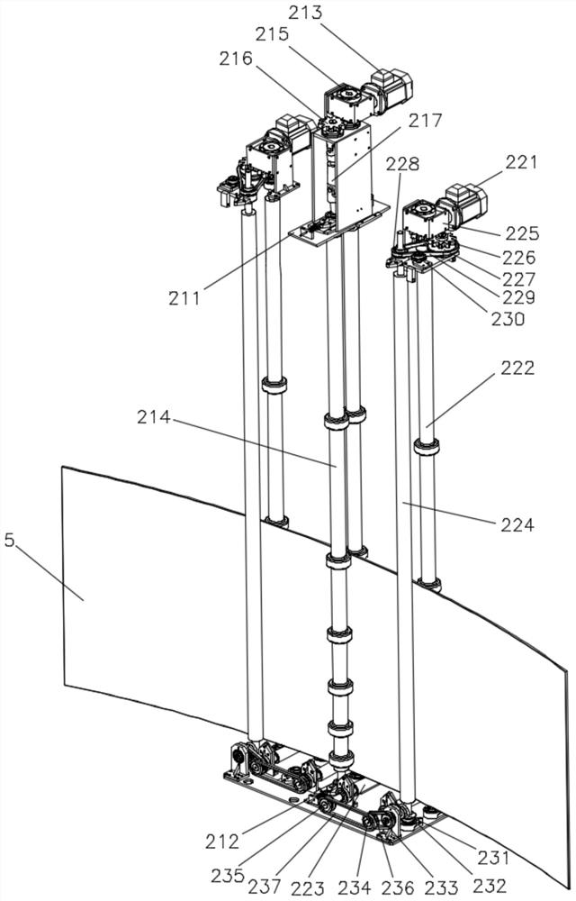 A cleaning device for single-curved glass