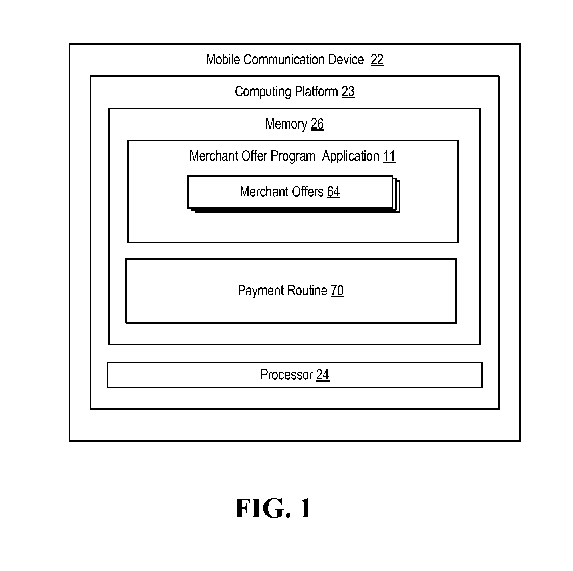 Mobile payment device for conducting transactions associated with a merchant offer program