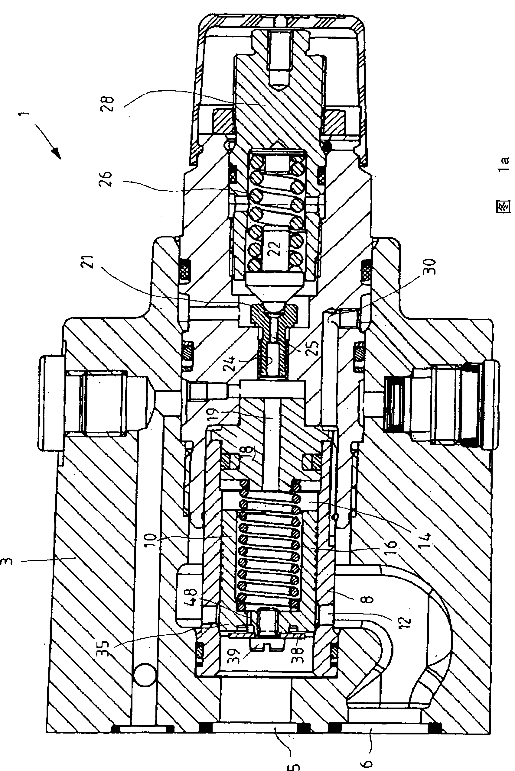 Pilot-controlled pressure limiting valve