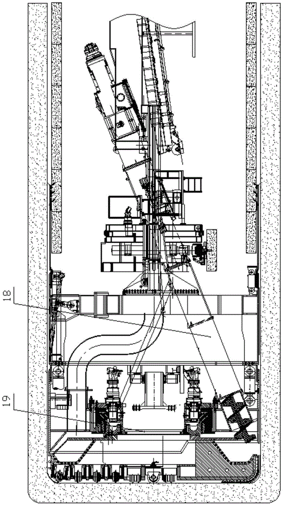 Double-hinged-joint double-mode anti-explosion type inclined shaft full face rock tunnel boring machine