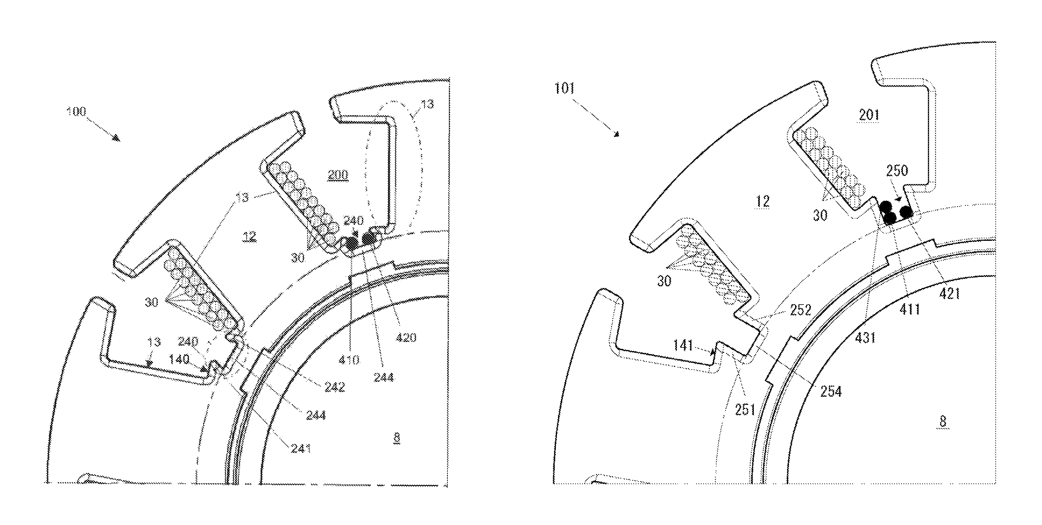 Arrangement of coil wires in a rotor of an electric motor