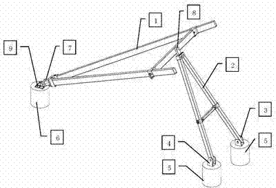 Double-A-shaped inclined-single-shaft main structure for photovoltaic tracking support