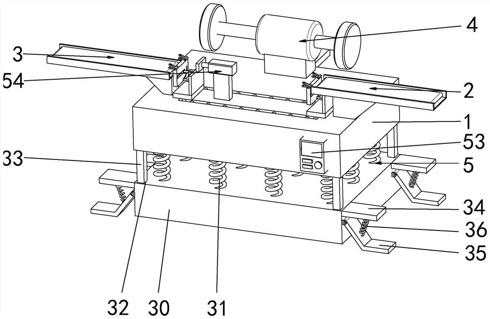 A double-head grinding machine with shock-absorbing function