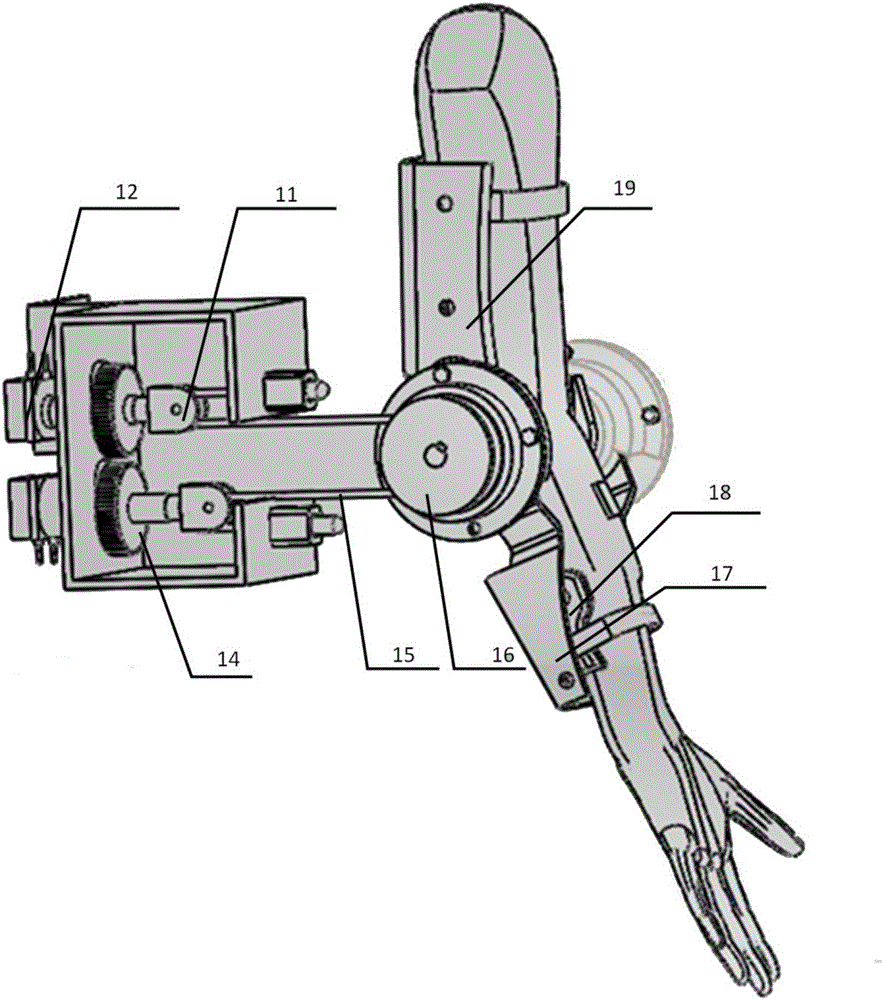 Changing rigidity elbow joint rehabilitation robot based on man-machine impedance matching model and controlling method of changing rigidity elbow joint rehabilitation robot