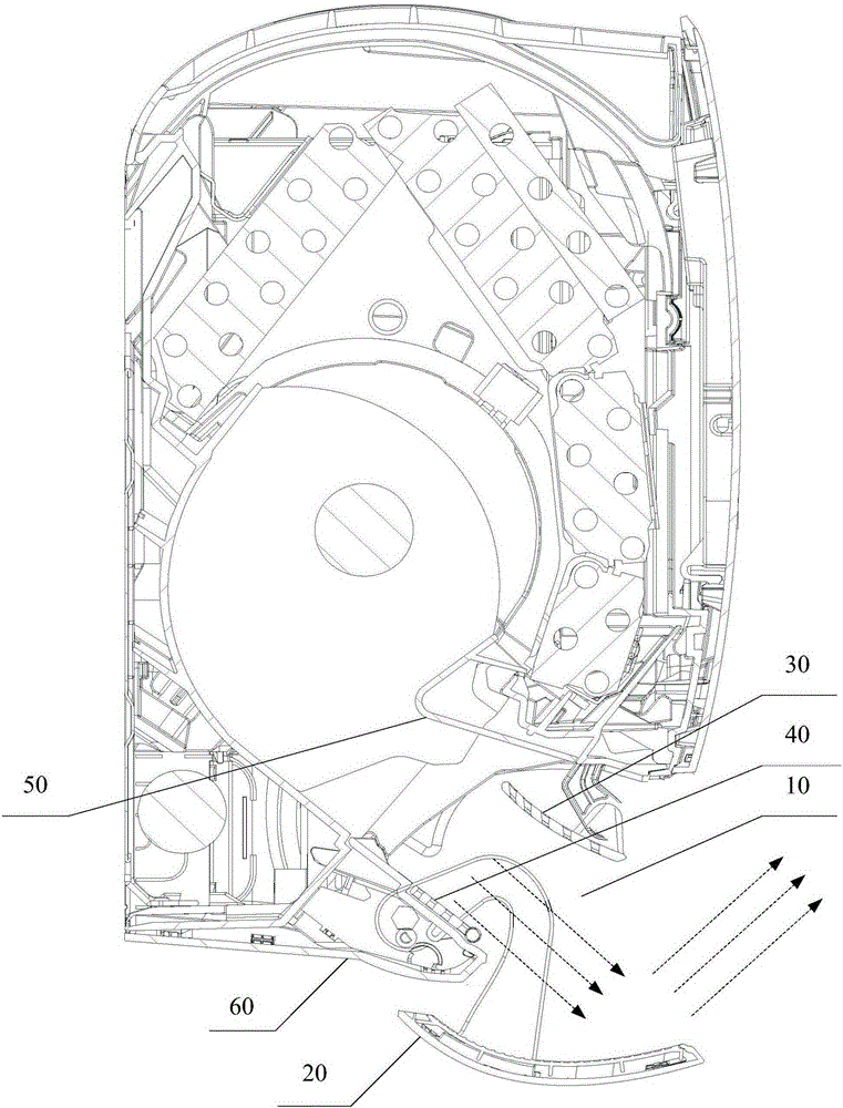 Air conditioner indoor unit and indoor air outlet control method for air conditioner