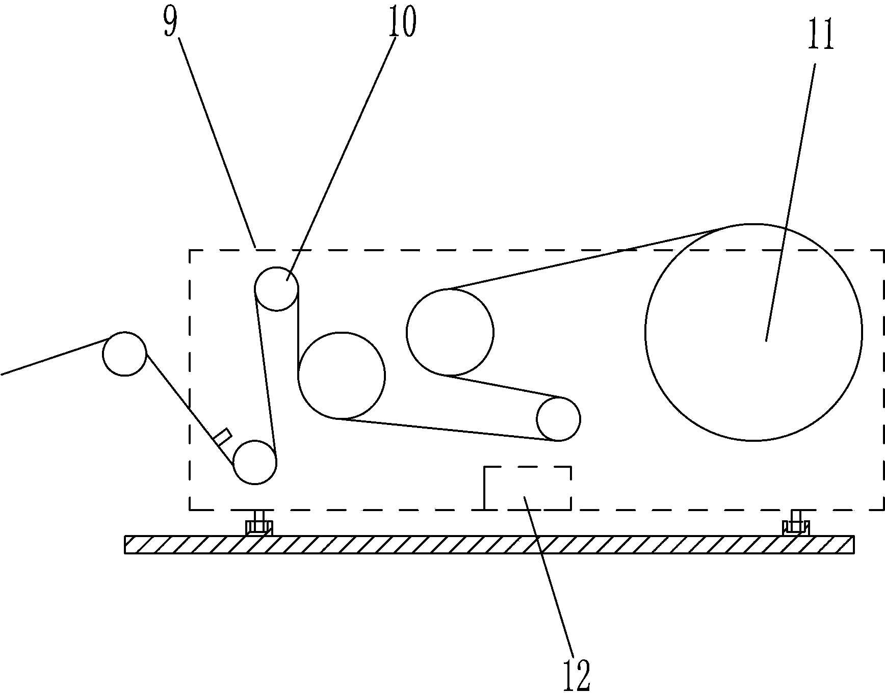 Winding machine used for polytetrafluoroethylene tape stretching device