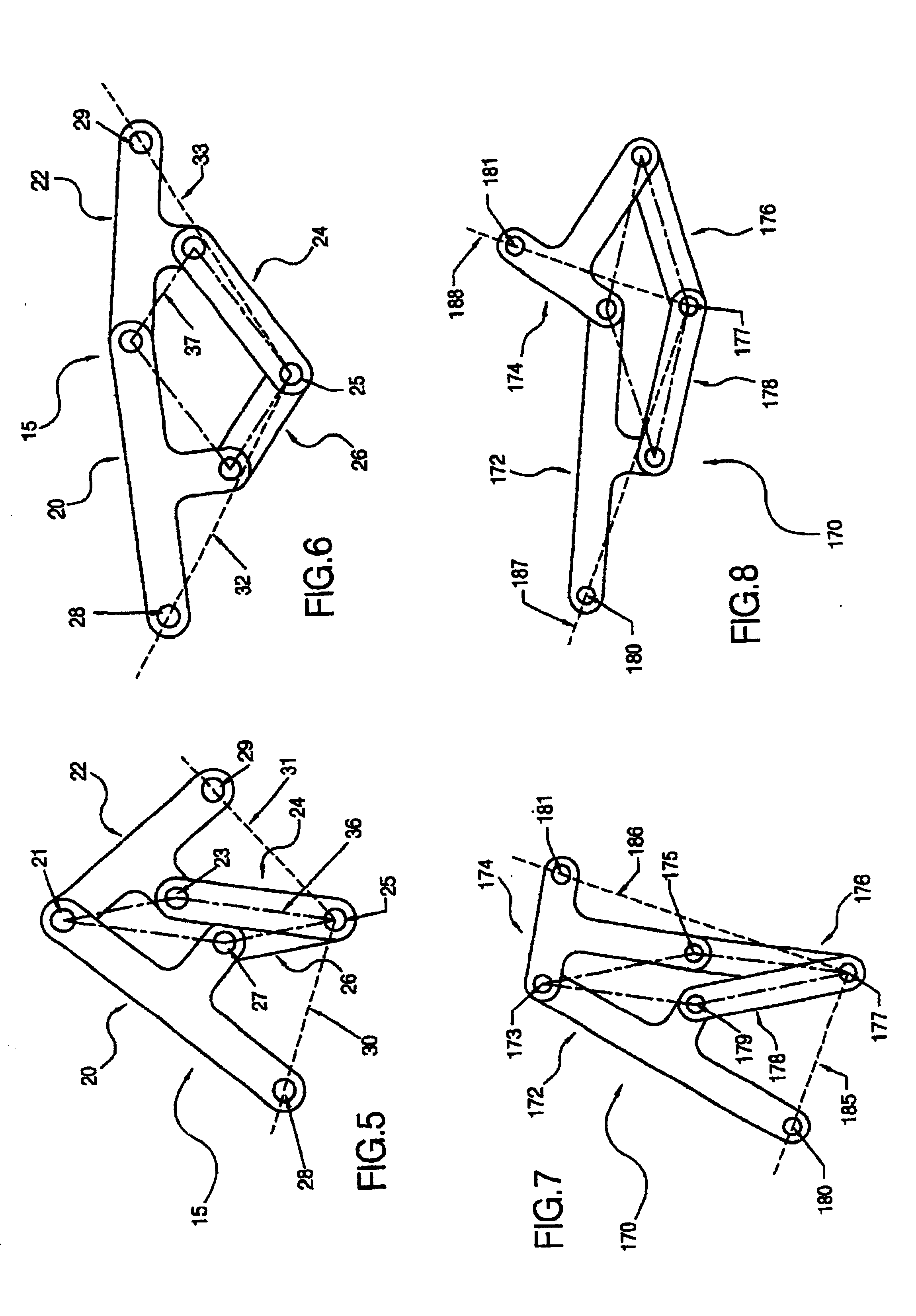 Loop assemblies having a central link