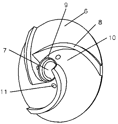 Magnetic suspension air blower impeller and spindle connecting structure