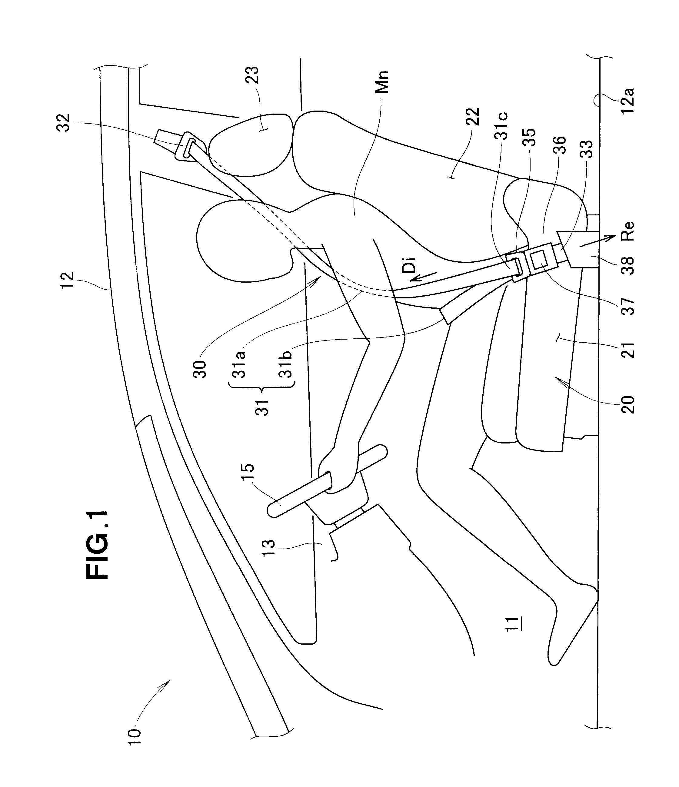 Vehicular seatbelt device