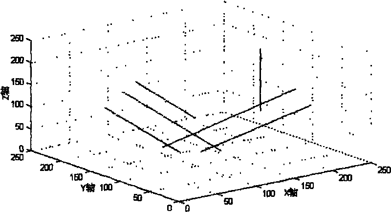 Method for three-dimensional reconstruction of straight-line optical flow field based on intelligent optimization algorithm