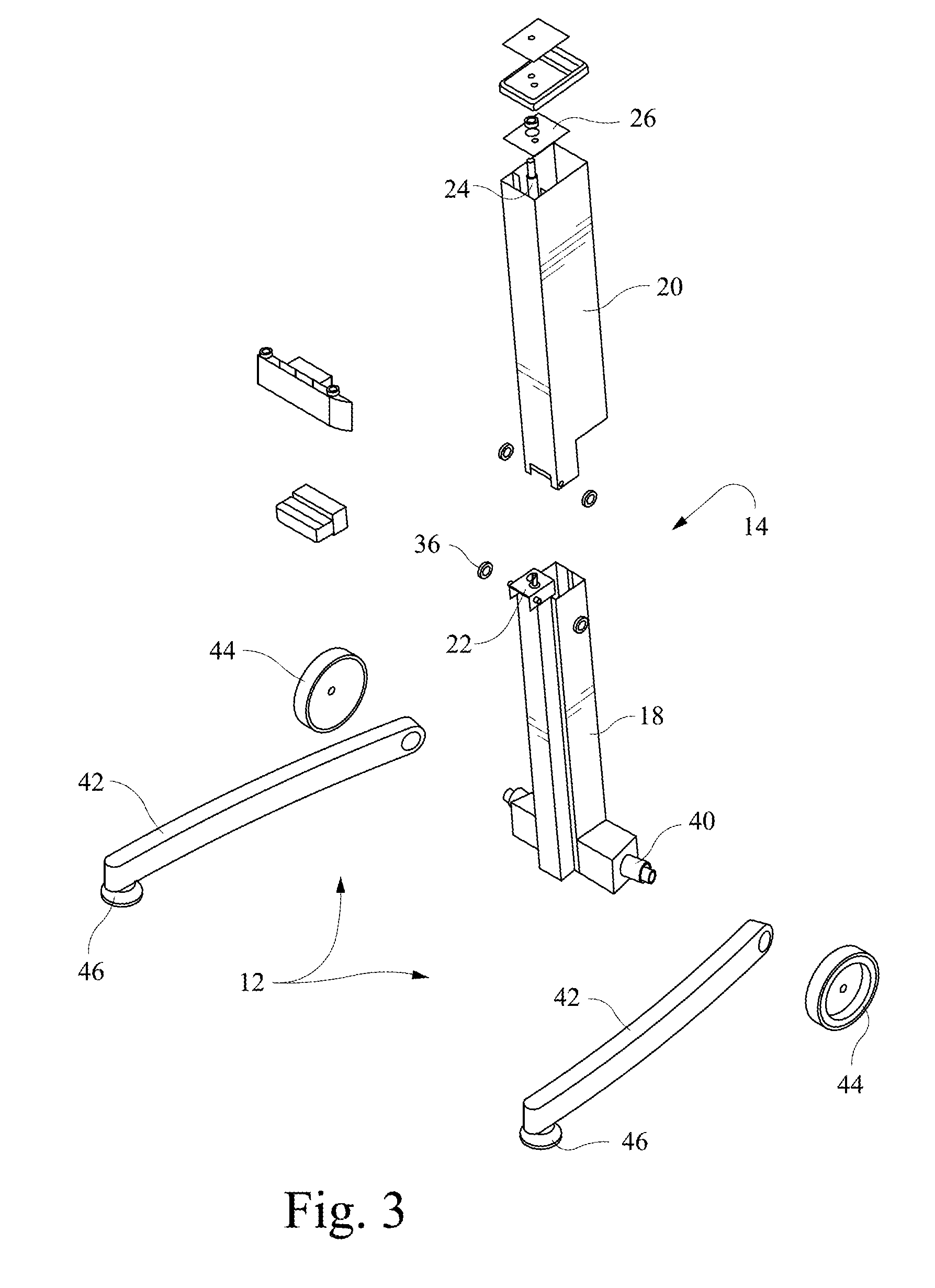 Mast lift with screw drive and gas strut