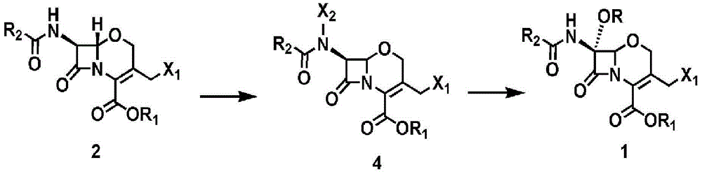 Novel method for preparing 1-oxacephalosporin derivative