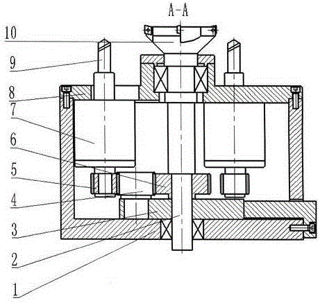 Multi-shaft drilling and milling power head device with adjustable center distance