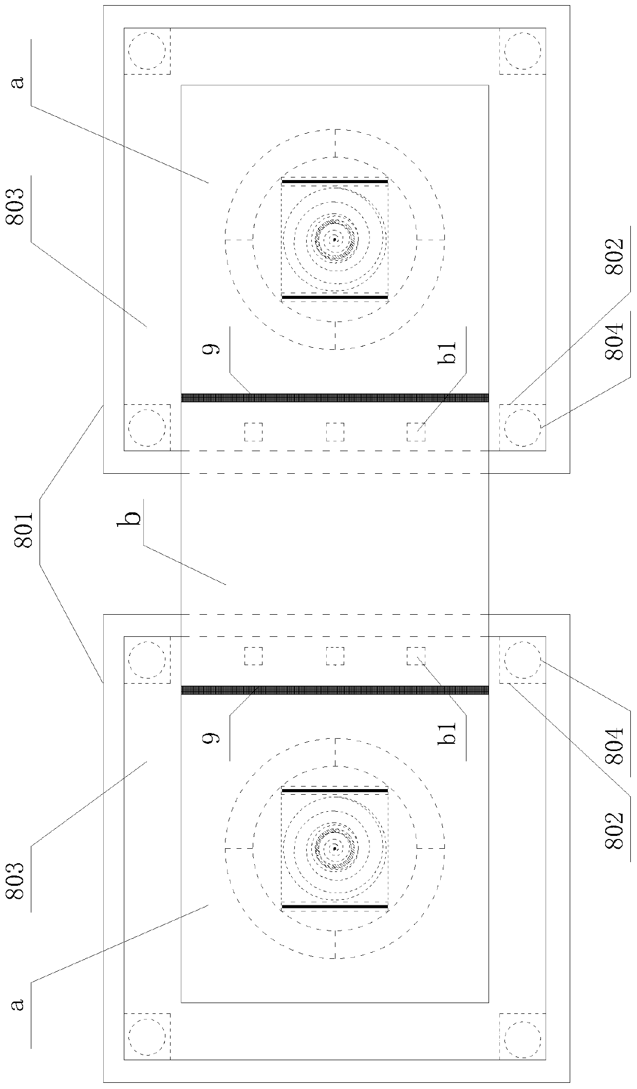 A continuous test device suitable for simulating multi-point seismic input boundaries