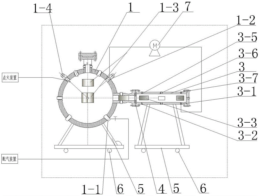 Testing system for gas explosion characteristic size effect