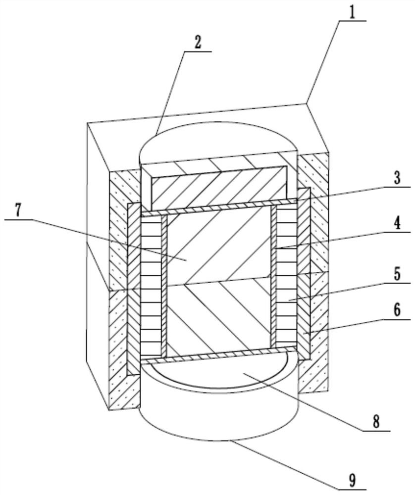 Assembly block for high-temperature and high-pressure modification of CVD cultivated diamond and modification method