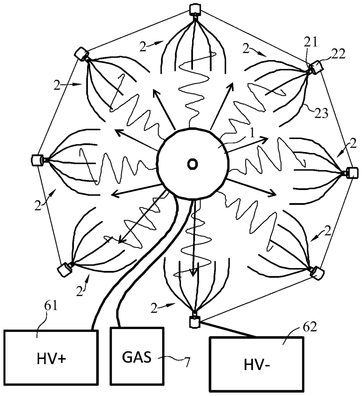 A centrifugal air electrospinning device for mass production of three-dimensional nanofibrous scaffolds