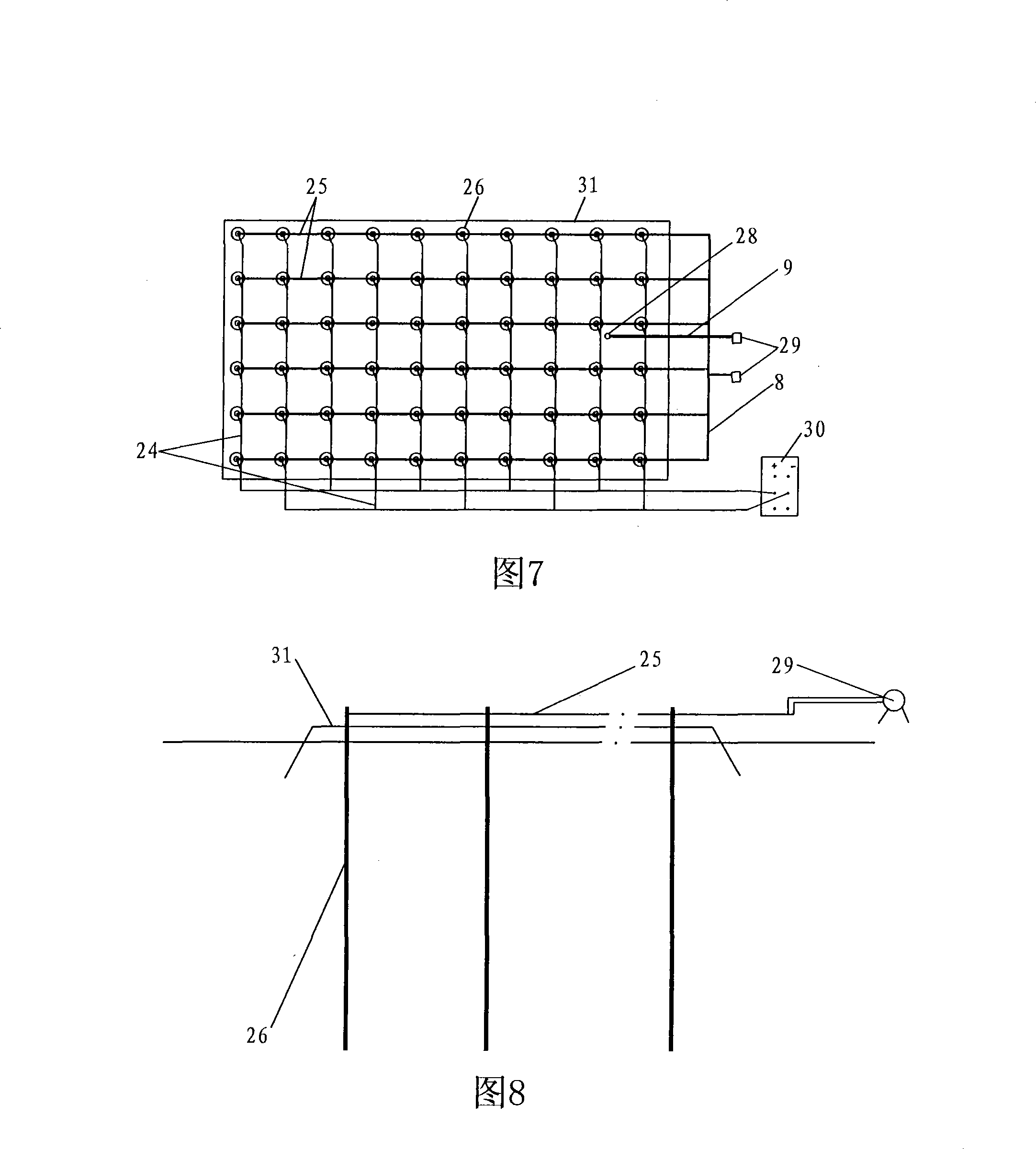 Soft soil, sludge impulse type electro-dewatering treating method and device thereof