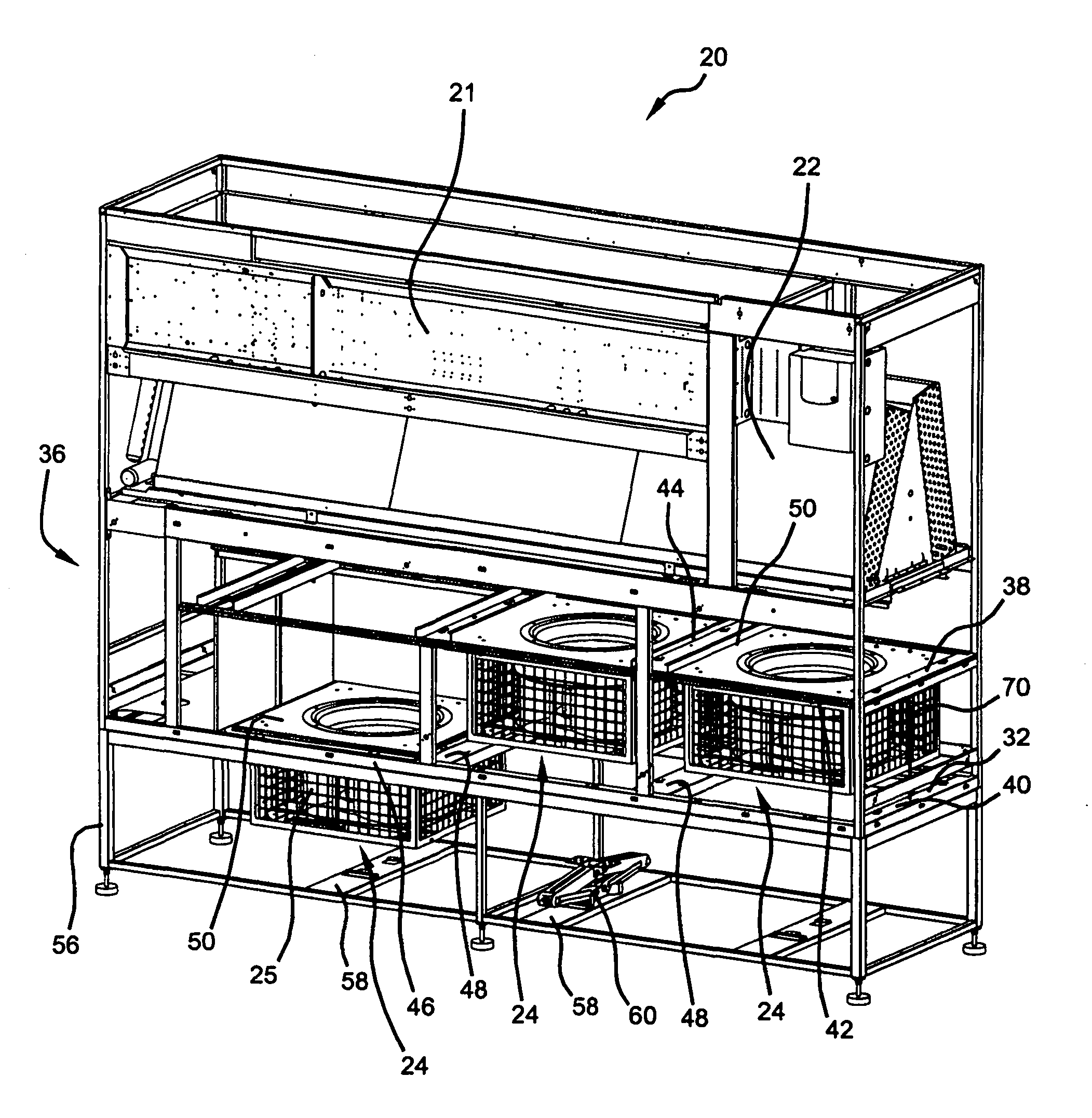 Computer room environmental conditioning unit with translatable blowers