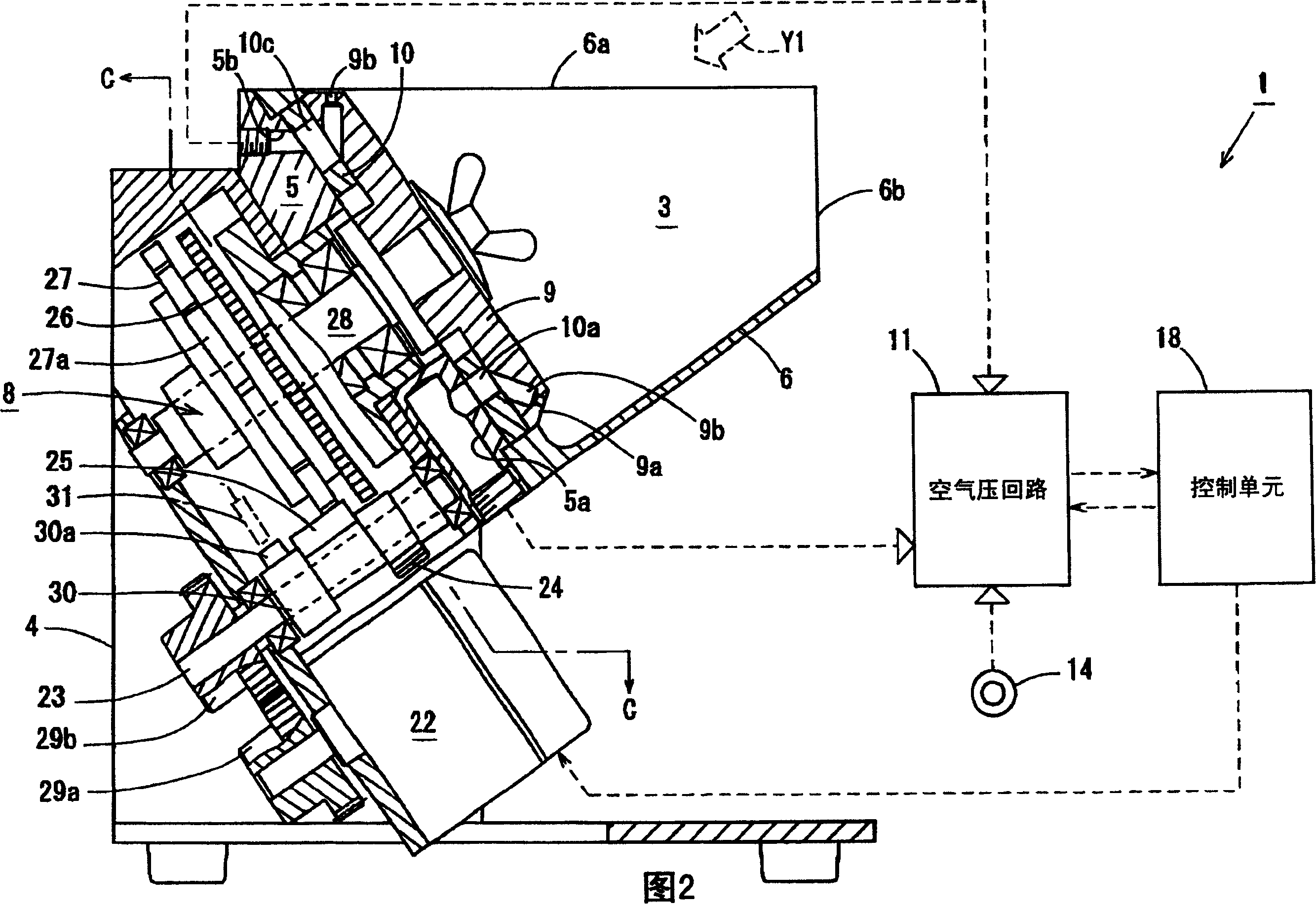 Separating  and feeding device with head stick