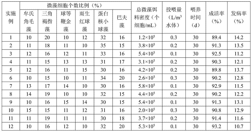 Microalgae compound living body bait used for raising fishes and production method thereof