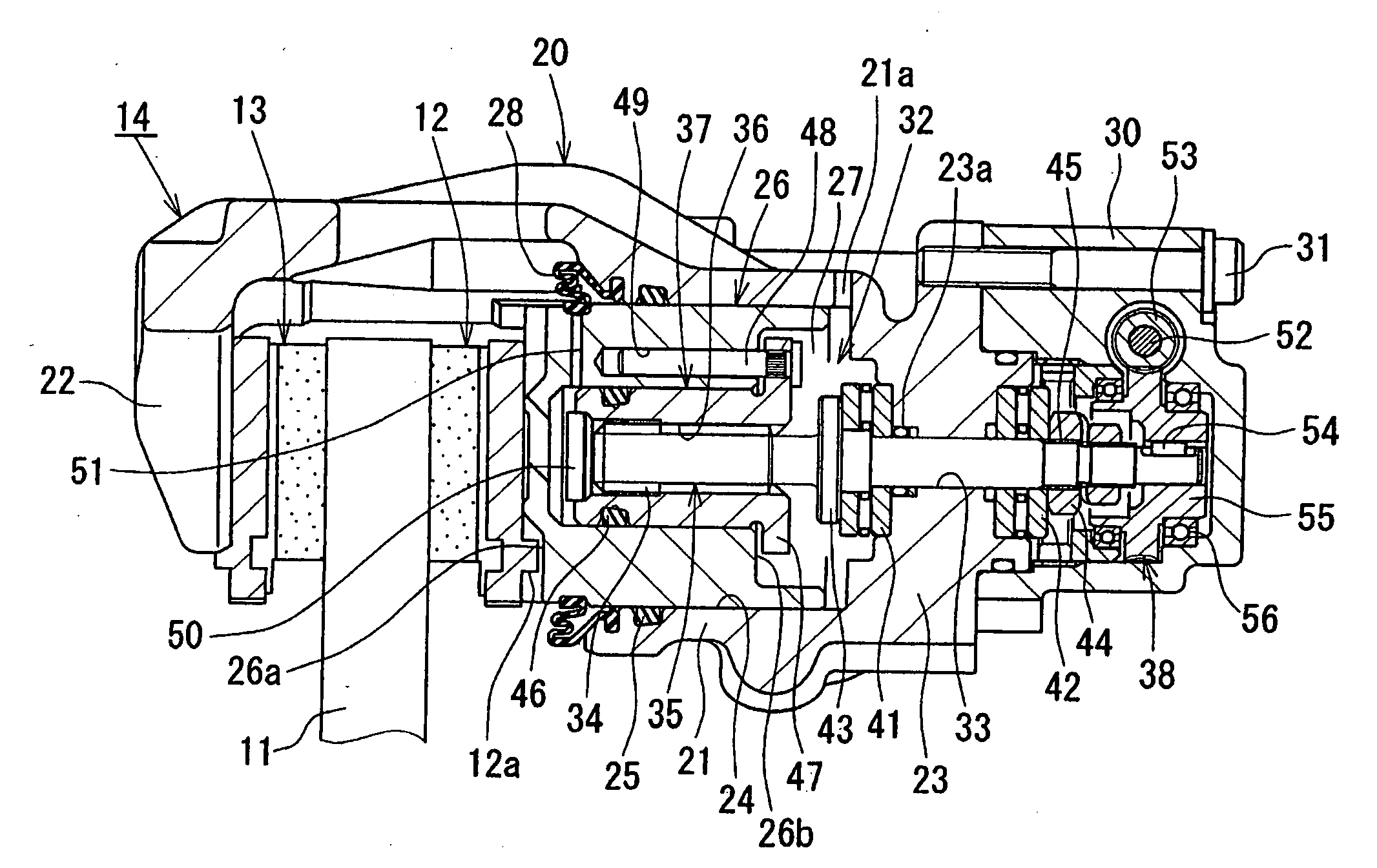 Disk brake with a parking brake function